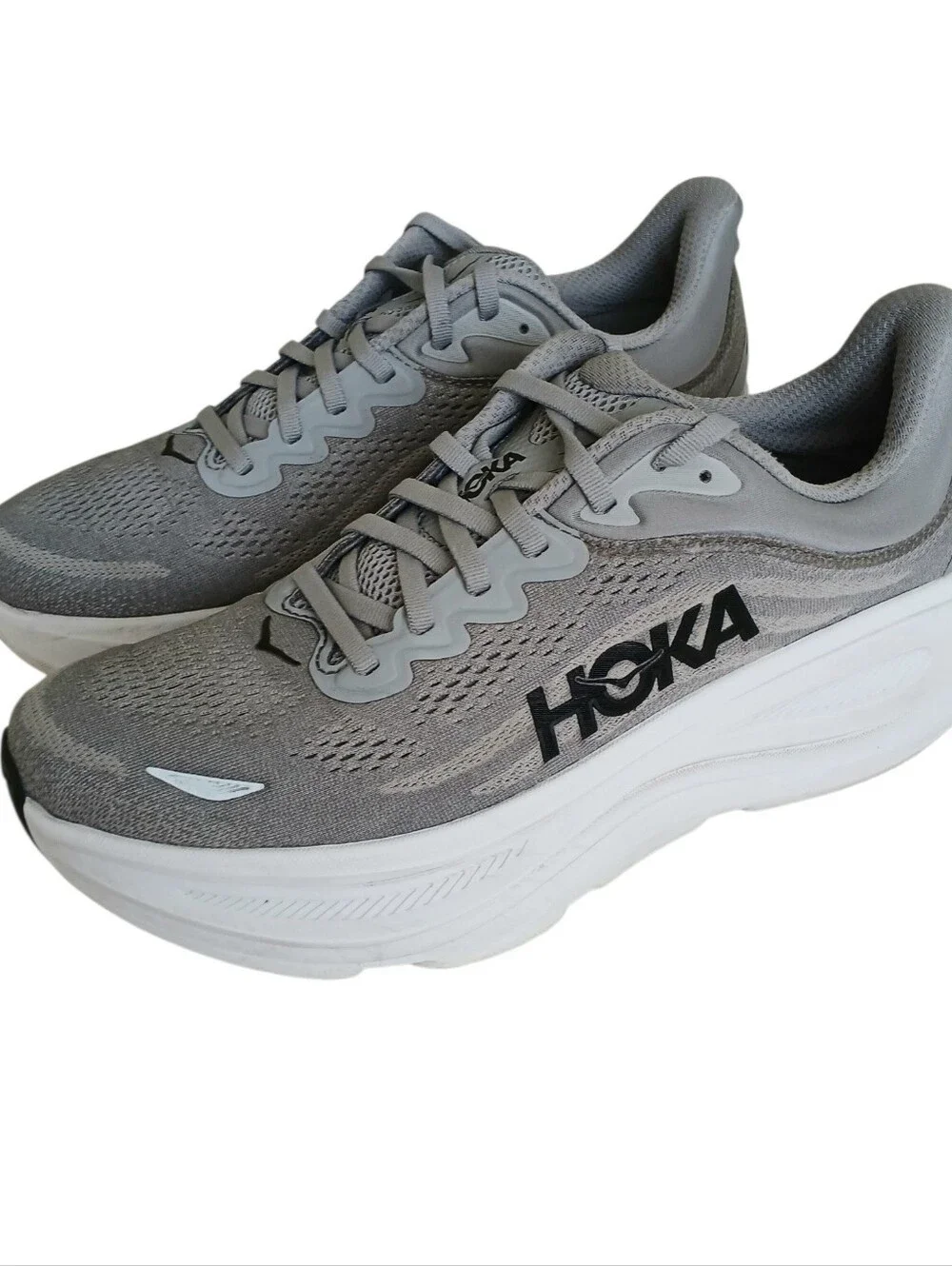 HOKA ONE ONE Bondi 9 Platform Running Shoes Men's 9D Galactic Grey/Stellar Grey
